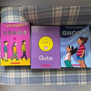 Comic books series by Raina Telgemeier. Fun read for pre- teens and teenagers.